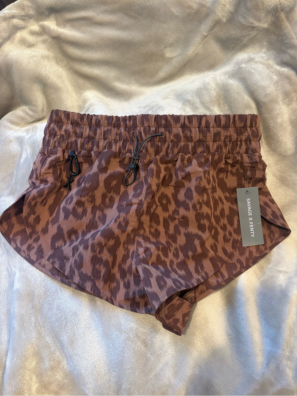 Savage X Fenty Women's Brown Leopard Athletic Shorts